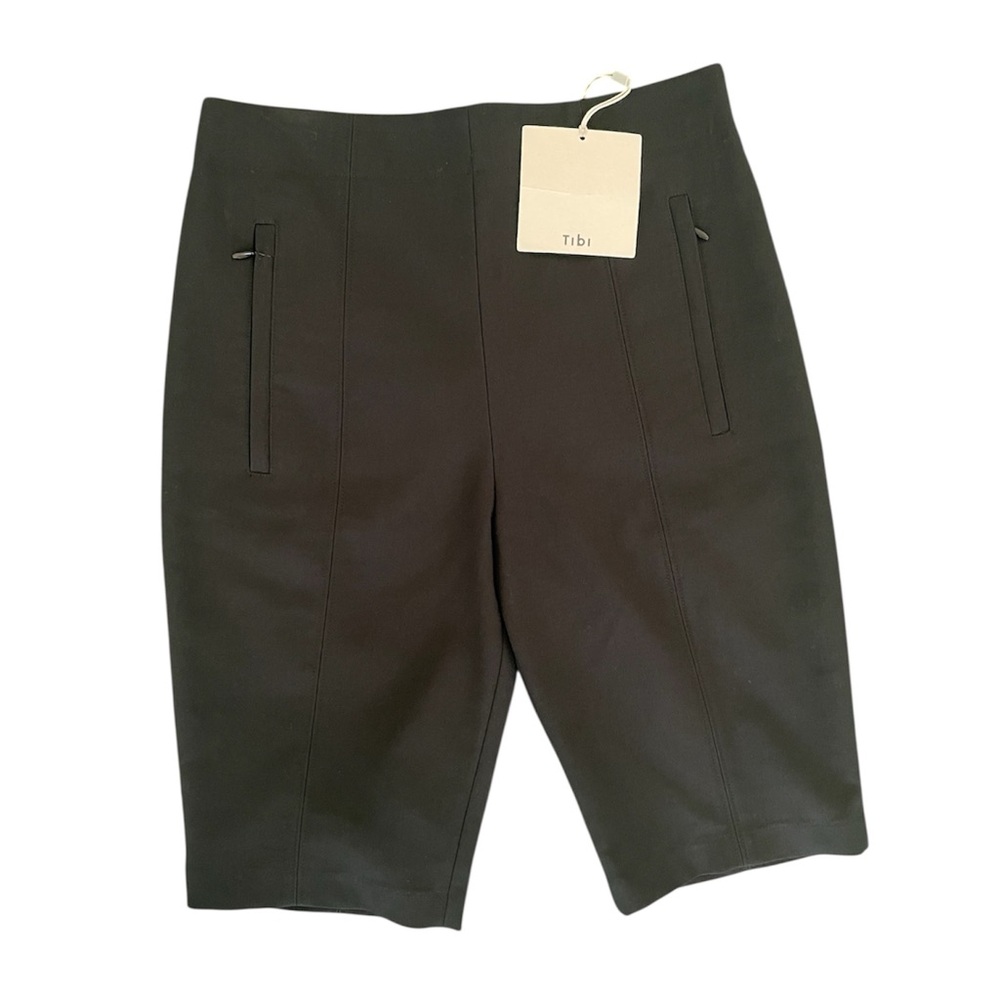 NWT TIBI Classic Black Bermuda Shorts